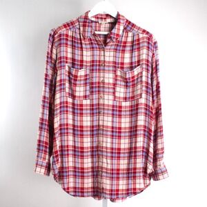 Pilcro Red and Blue Plaid Button Down Shirt